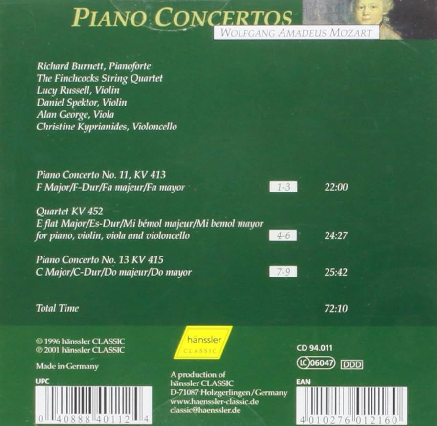 クラシック WOLFGANG AMADEUS MOZART: Piano Concertos Wolfgang Amadeus Mozart: Piano Concertos Nos. 22 & 23